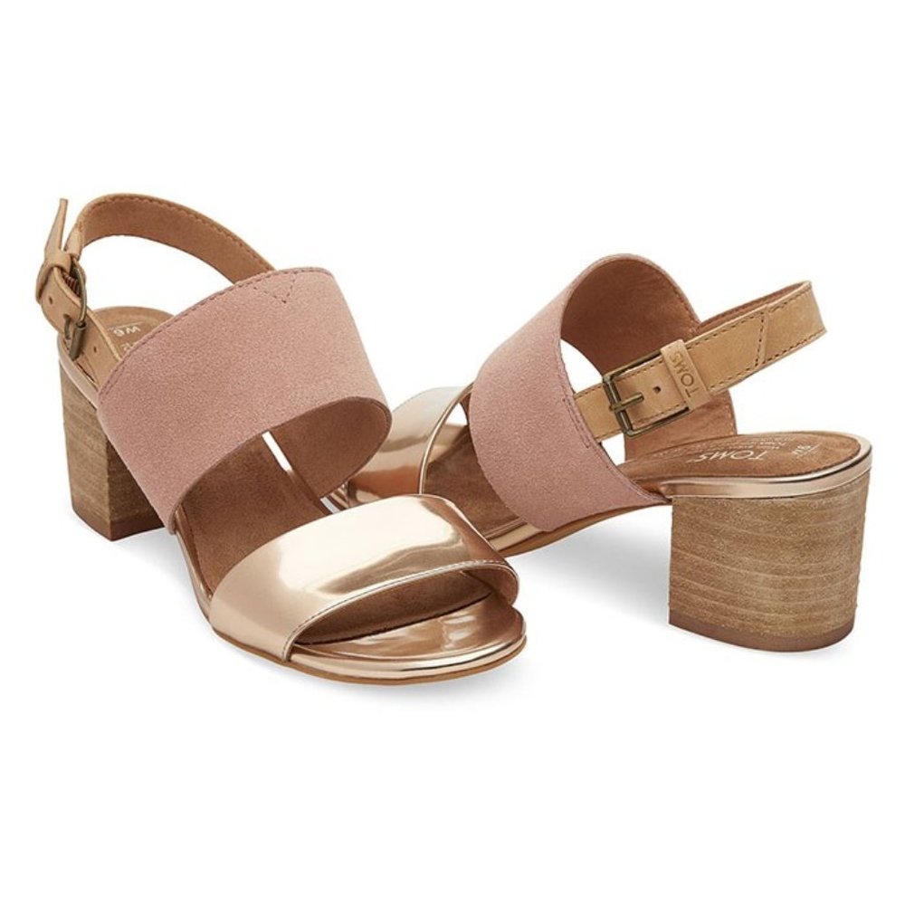 Toms Women's Poppy Sandals Bloom Leather 8.5